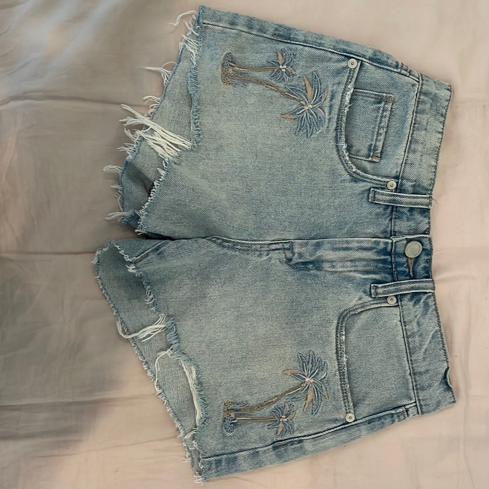Blank NYC The Barrow, 24 Palm Tree Denim Jean shorts, 40R-8267